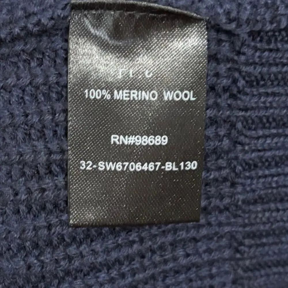 Todd Snyder Full Zip Sweater Men's XL Blue Knit Heavy Merino Wool